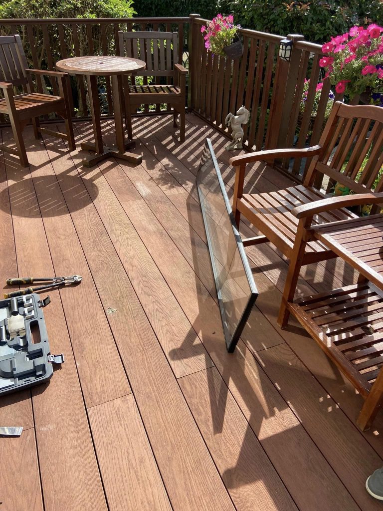 Patio with the glass pane from the UPVC door removed